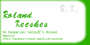 roland kecskes business card